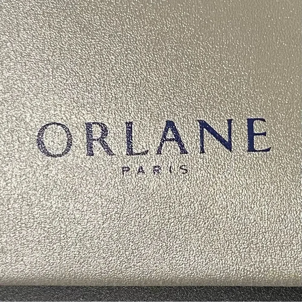 Orlane Paris Silver Shiny Zipper Cosmetic Makeup Bag Pouch
